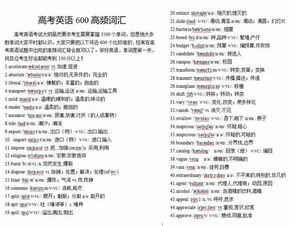 英语高考高频800词有哪些?