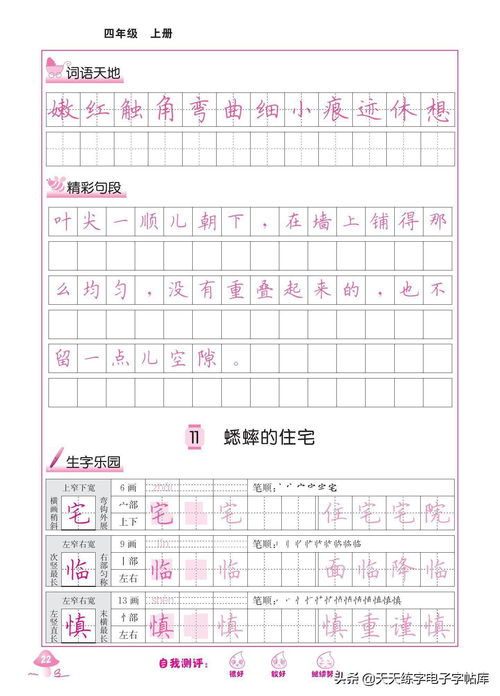 四年级上册生字表组词