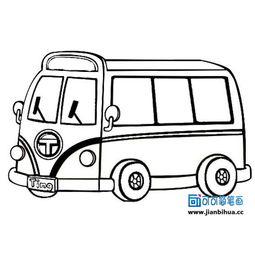 简单校车简笔画画法图片步骤