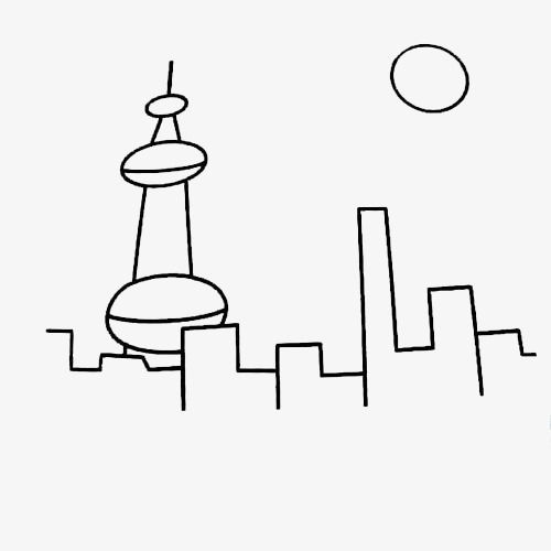 儿童画中高楼大厦的简笔画怎么画