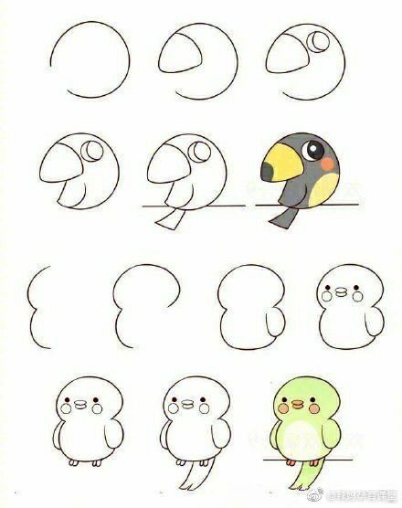 可爱的动物简笔画彩色，可爱的动物简笔画萌图