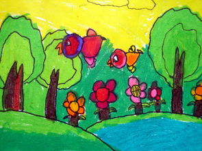 你眼中的春天是什么样子,画画图片