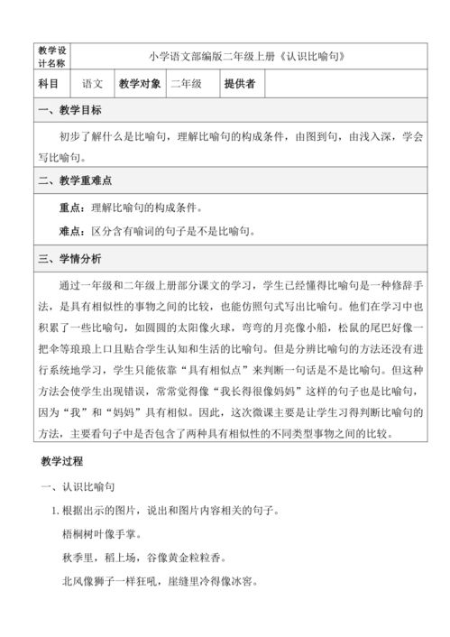 小学二年级比喻句