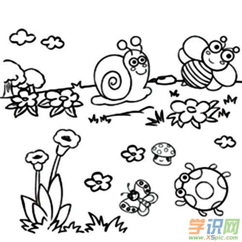 花园简笔画 儿童画，花园简笔画简单