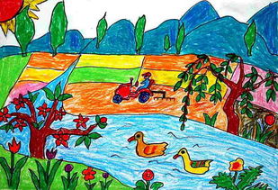 美丽的春天儿童画图片，美丽的春天儿童画咏柳