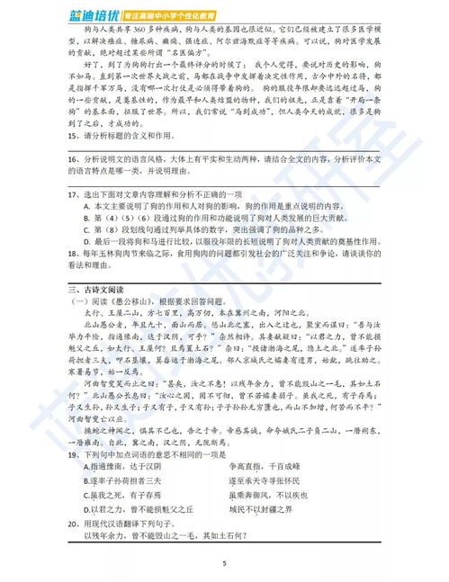 小学六年级期末考试语文试卷