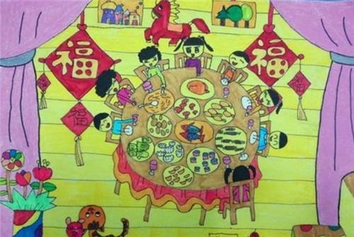 春节儿童画简单又漂亮兔年，春节儿童画简单又漂亮 一等奖
