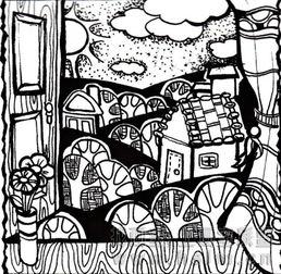《线描装饰画》