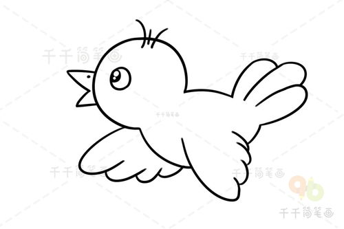 画小鸟的简笔画视频教程，一笔画小鸟的简笔画