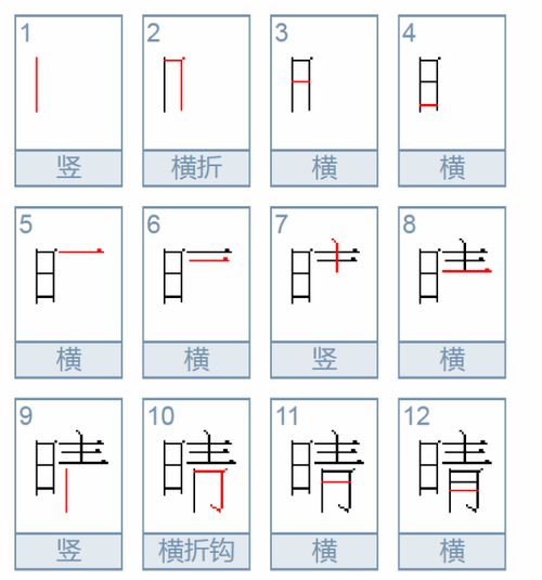 晴的笔顺组词，晴的笔顺序怎么写