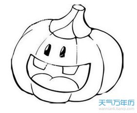 万圣节南瓜简笔画图片大全，万圣节南瓜简笔画恐怖