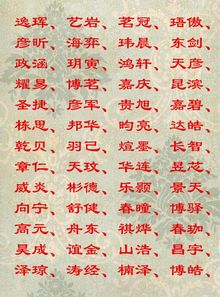 男孩名字常用字1000，男孩名字常用字排名