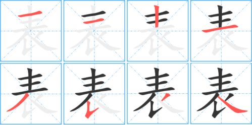 表字的笔画顺序?