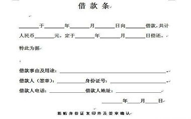 正规的借条模板标准范本(最火6篇)